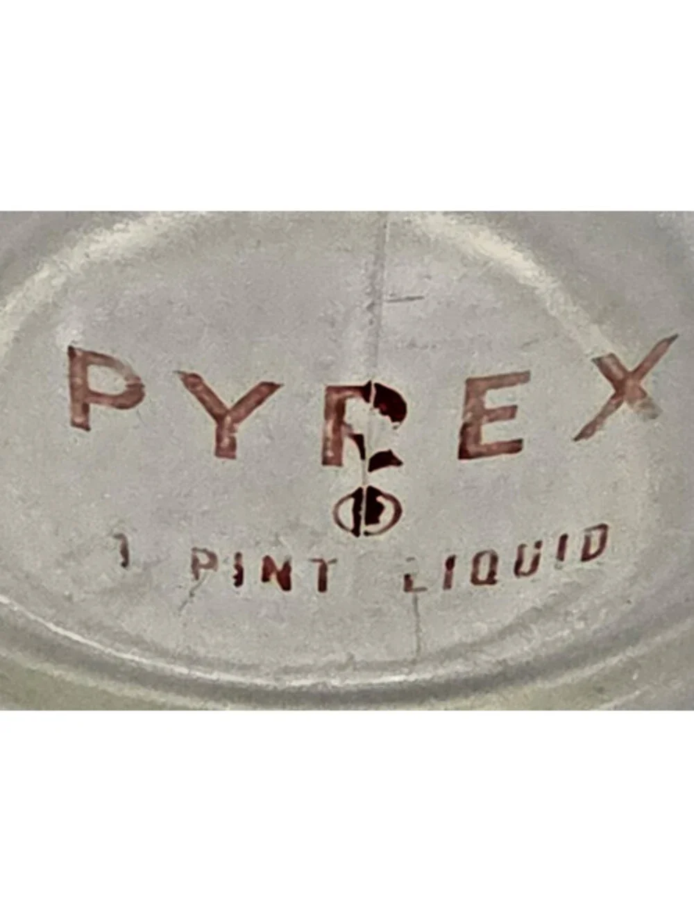 Vintage PYREX 516 2 Cup 1 Pint Red Letter Glass Measuring Cup USA Made 1940s
